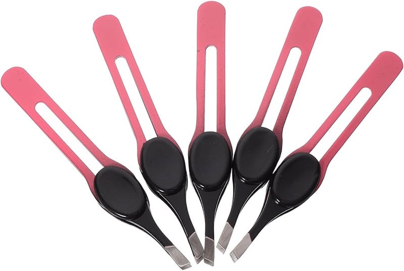 Stainless Steel Eyebrow Tweezers And Hair Scissors 5pcs Set For Precise Grooming - Image 1